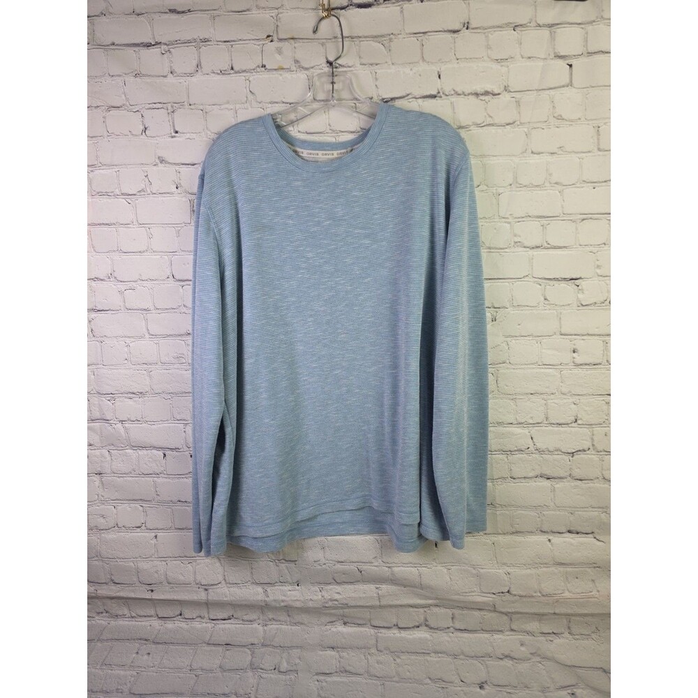 Orvis Men's XL Blue Striped Long Sleeve Crew Neck Pullover